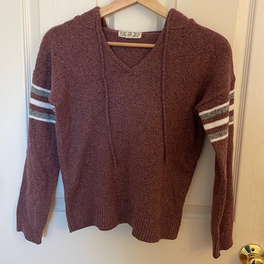 Pink Rose knit sweater hoodie